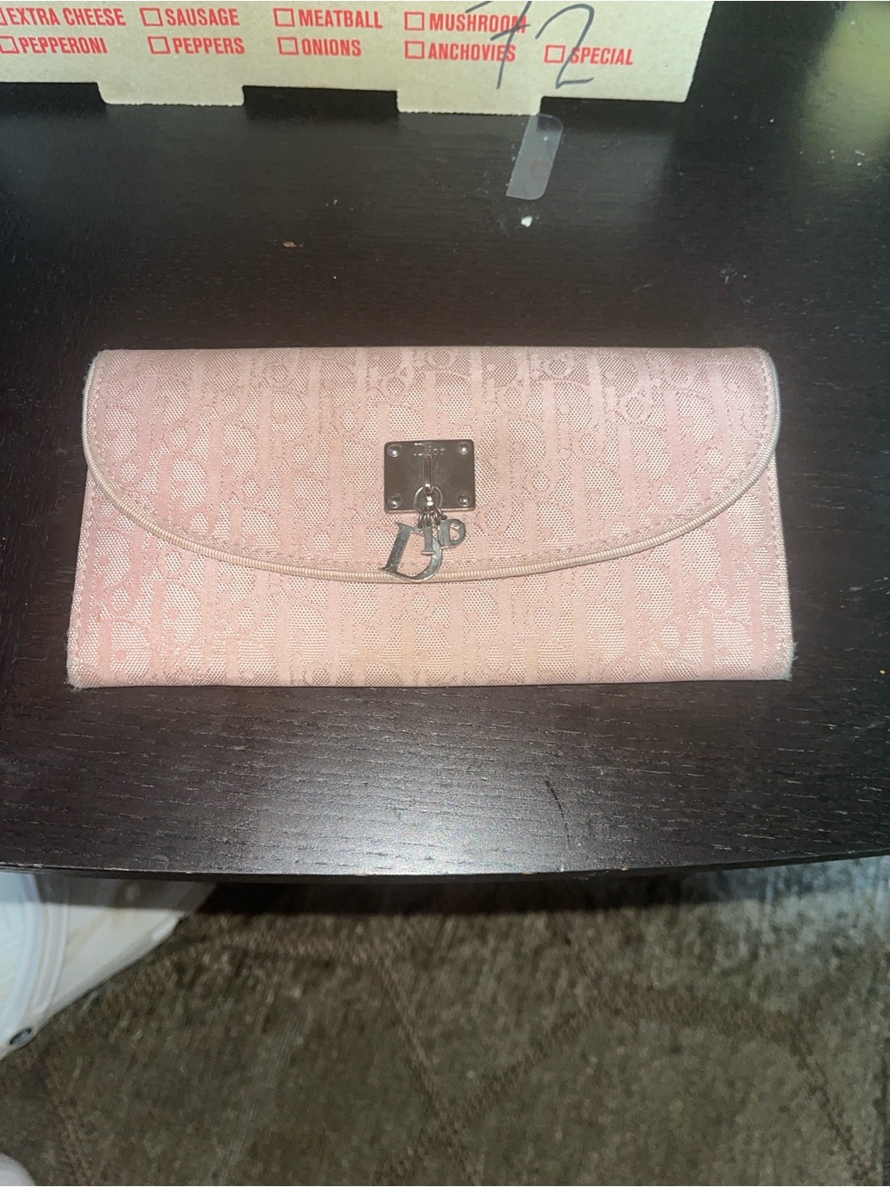 Dior Pink Logo CD Flap Wallet